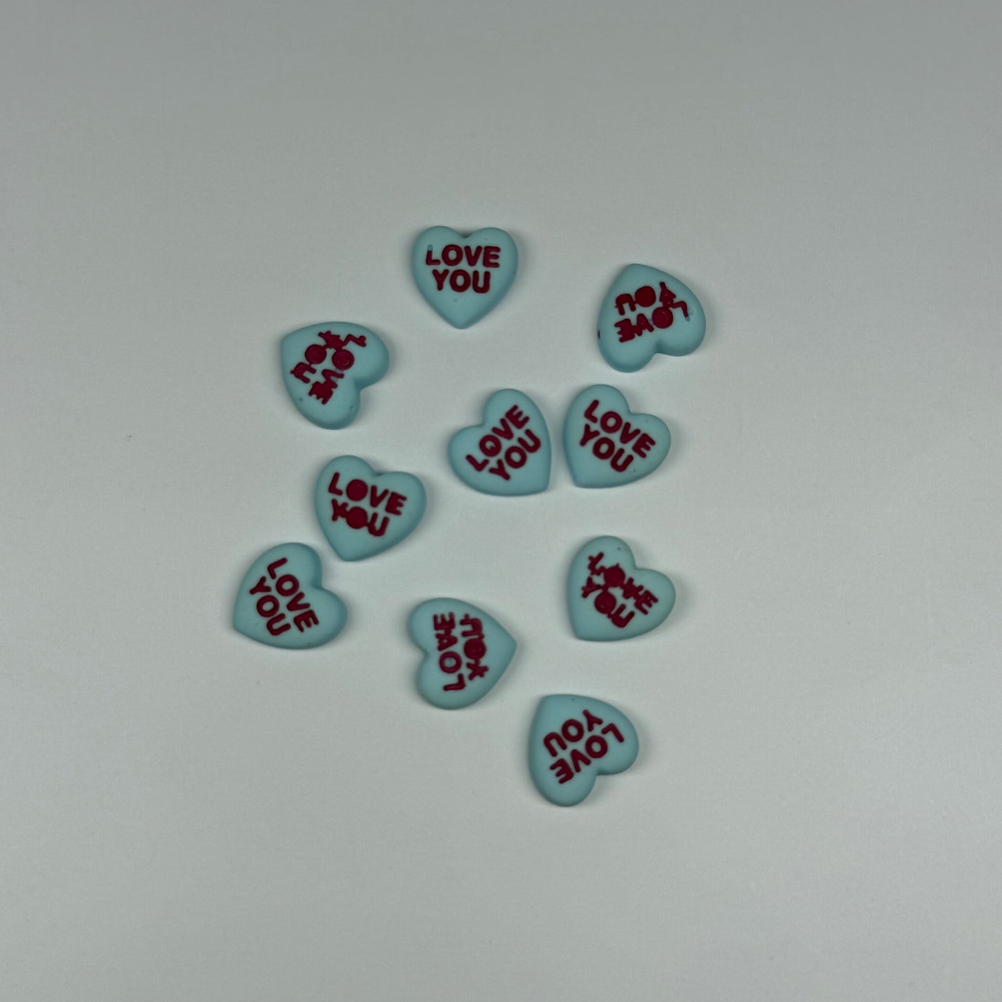 Love you blue candy hearts